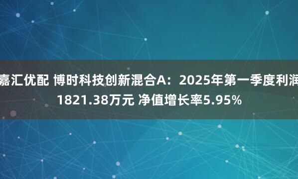 嘉汇优配 博时科技创新混合A：2025年第一季度利润1821.38万元 净值增长率5.95%