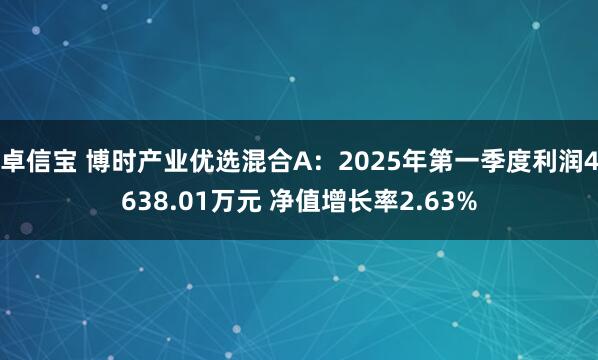 卓信宝 博时产业优选混合A：2025年第一季度利润4638.01万元 净值增长率2.63%